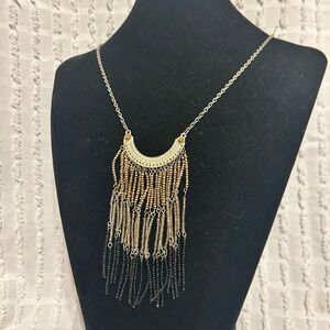 Elegant Beaded Fringe Necklace